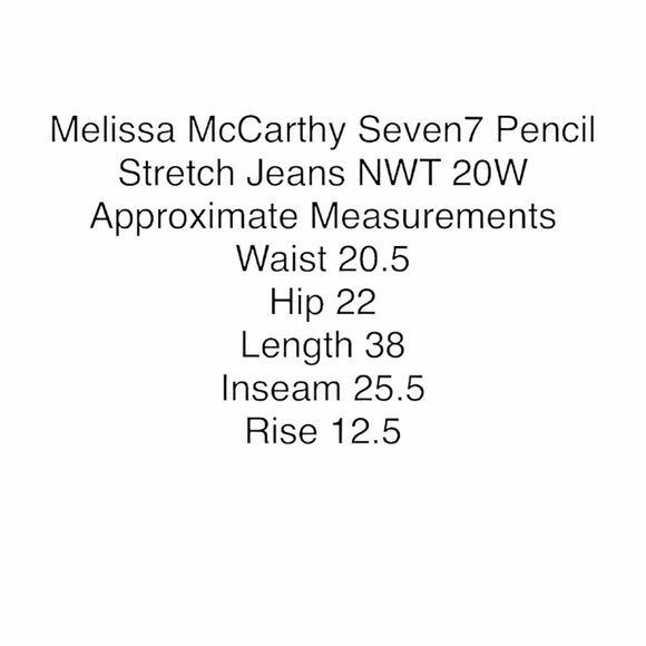 Melissa Mccarthy Seven 7 Skinny Jeans size 20 W Women's Blue Pencil Stretch - Picture 12 of 12